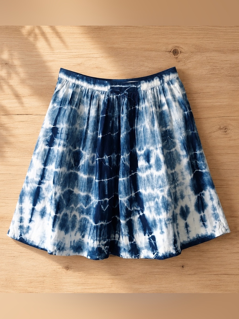 Madewell Indigo Shibori Tie Dye Linen Skirt Blue 2